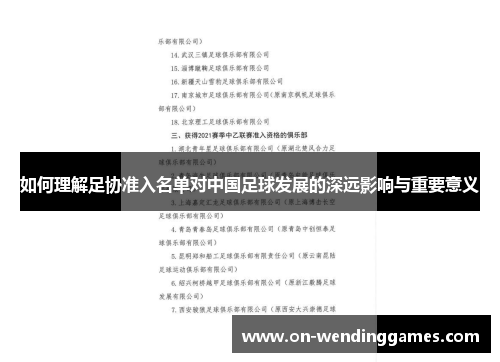 如何理解足协准入名单对中国足球发展的深远影响与重要意义